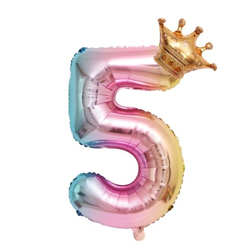 올어바웃하나 대형 왕관 숫자 풍선 5 골드 핑크, 1개 – 대형 왕관 숫자 풍선 5개 세트, 골드 핑크색 
파티/이벤트