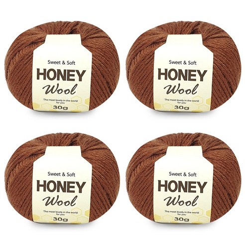 니뜨 허니 울 뜨개실 30g x 4p, 18브라운