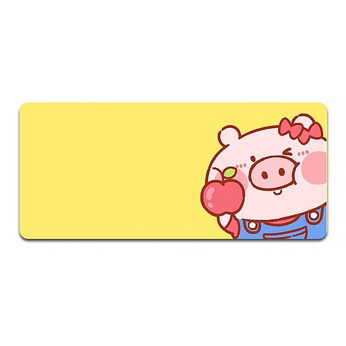 알럽컴 큐티 피그 마우스 장패드 400 x 900 x 3 mm, 옐로우사과피그, 1개