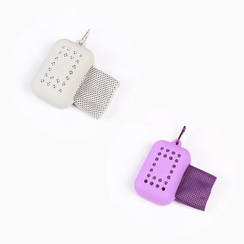 몬스터 스포츠 타올 2종, 그레이 + 퍼플, 1세트