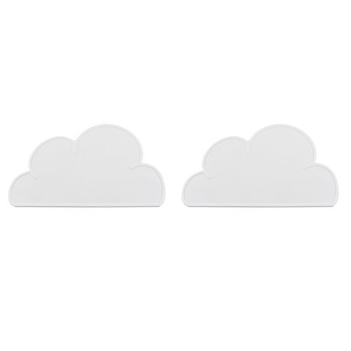 클라우드 실리콘 구름 플레이스 매트 2p, 화이트, 48 x 27.5 cm