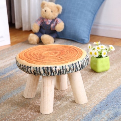 세뇨르킴 가정용 거실 원목 스툴, 나이테