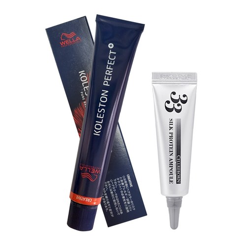 웰라 콜레스톤 퍼펙트 플러스 염색제 80g + 셀리본 33 실크 프로틴 앰플 12ml 세트, 1세트, 8/5(염색제)