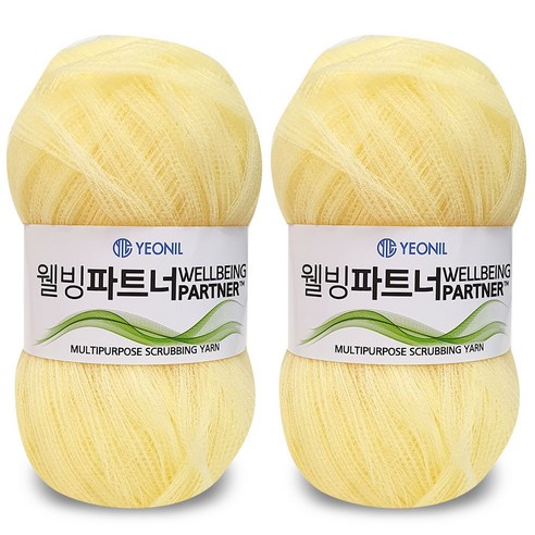 니뜨 웰빙파트너 수세미실 60g x 2p, 5 크림, 1세트