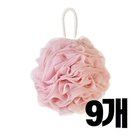 홈 파스텔 샤워볼 세트, 1세트, 9개입, 핑크