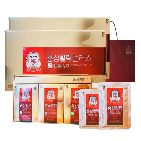 정관장 6년근 홍삼정 홍삼활력 60포 2400ml 플러스 쇼핑백 가정의달 명절 부모님 선물세트 1개, 1200ml, 2개