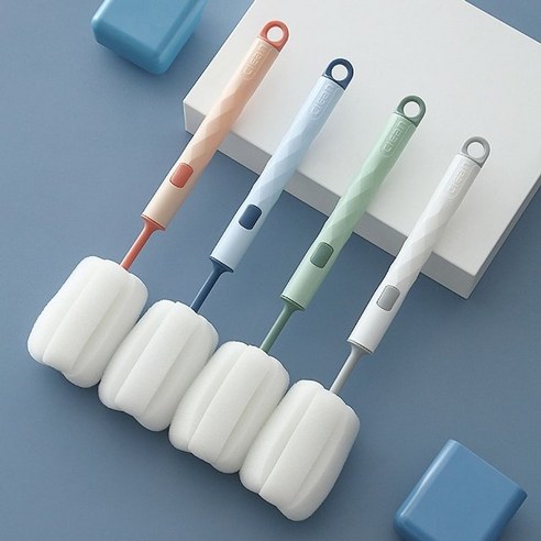 코멧 실리콘 병 세척솔 세트, 1세트 컵수세미 16 컵 세척솔 수세미 병, 블루, 1개