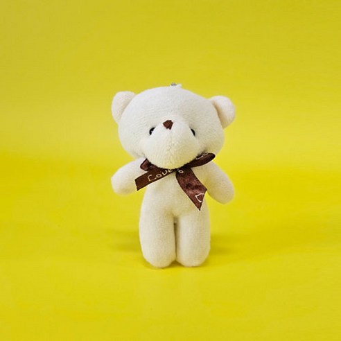 NELP 러브 베어 키링 인형고리, 아이보리, 1개