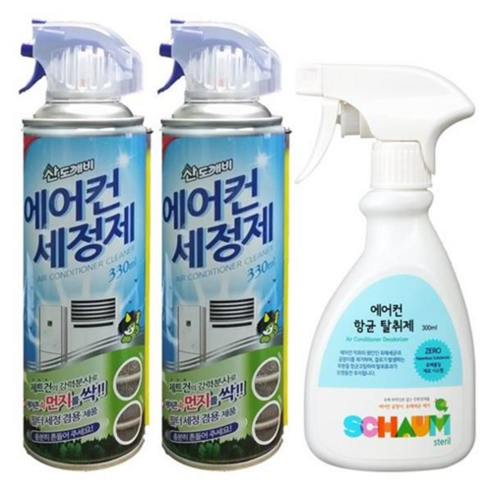 에어컨 관리 세트 (산)에어컨세정제 (샤)에어컨탈취제, 에어컨세정제2개+ 에어컨탈취제1개, 1개, (산)에어컨세정제2개+ (샤)에어컨탈취제1개