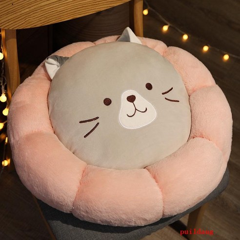 puildaug 귀여운 동물 쿠션 사무실 홈 데스크 및 의자 쿠션 기숙사 베개 방귀 쿠션, 고양이 40CM