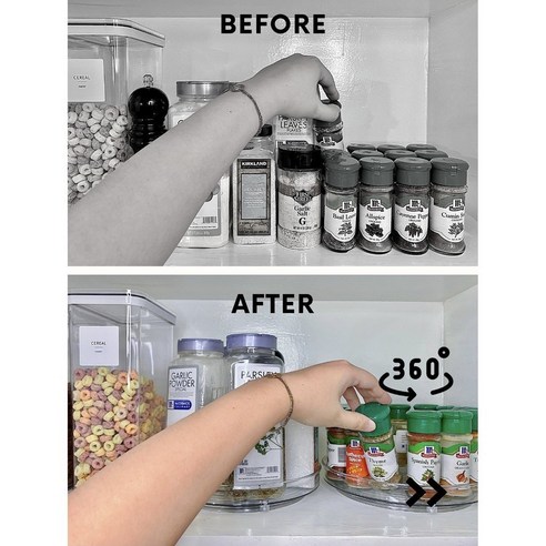 까사리꼬 투명 회전 트레이: 간편하고 실용적인 주방 정리 솔루션