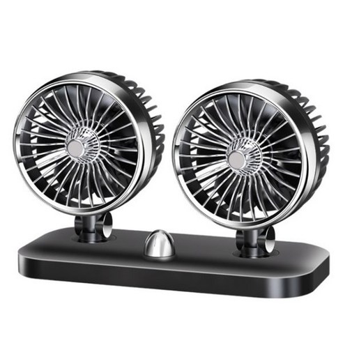 서큘레이터무소음 무선 데스크탑 Dropshipping 12V24V Dual Head Auto Fan 2 Speed Powerful Dashboard Cooling Air Circu, 1) 12V