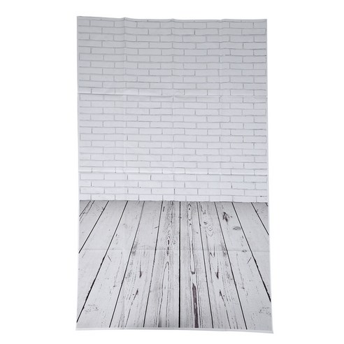 비닐 나무 바닥 사진 스튜디오 소품 배경 3x5FT 화이트 벽돌 벽, 보여진 바와 같이, 하나
