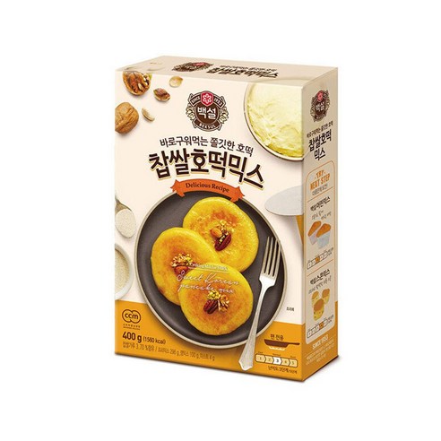 백설 찹쌀가루로 더 쫄깃한 찹쌀호떡믹스400g, 400g, 2개 cj제일제당백설찹쌀호떡믹스400g