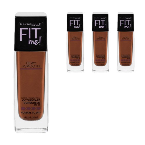 메이블린 핏 미! 듀이+ 스무스 파운데이션 30ml, Mocha, 4개