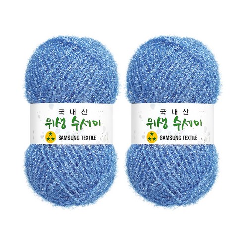울클럽 사각 웨이브 수세미 DIY 위생수세미실 80g 2볼세트(총 160g), 2개, 710 소라