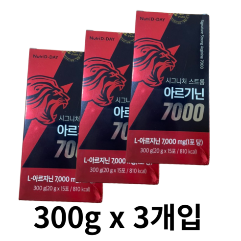 뉴트리디데이 시그니처 스트롱 아르기닌 7000 액상스틱 15p, 3개, 600g