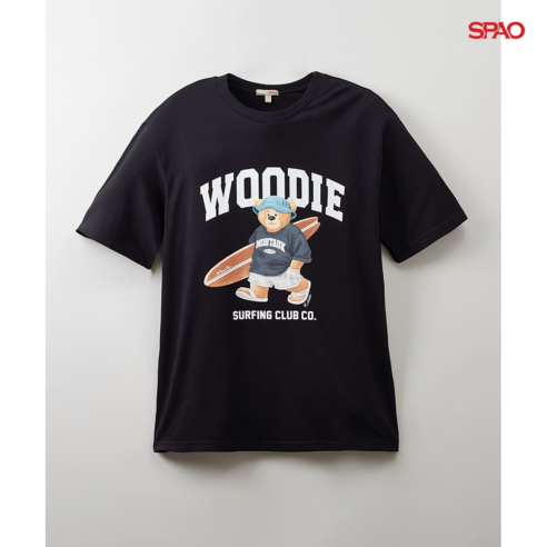스파오 우디 서핑 그래픽 반팔티