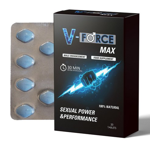 MAPEinc (정품) 영국제조 파란 예외적 강도 남성 브이포스 맥스 100mg 남근강화 힘과 보강된 고탄력 시간연장 효과 강하고 단단함 보충제... 