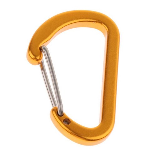 소형 알루미늄 합금 Carabiner 옥외 D 모양 Quickdraw 양극 처리된 표면 결코 퇴색하지 않음, Sandblasted 골드