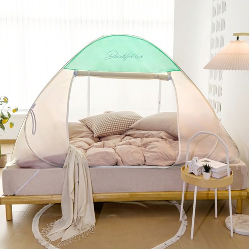 Cozy Aura 프리미엄 원터치 양문형 난방텐트 실내 침대 방한 텐트 + 수납가방