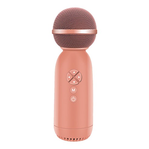 Decdeal 가라오케 블루투스 마이크 녹음 노래 LED 램프 휴대용 무선 LY-168, 로즈 골드