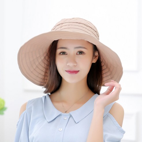 DFMEI 썬캡 여모자 여름공수 챙 선캡 접이식 여행 비치 등산 모자 선캡입니다., DFMEI 브라운이요
