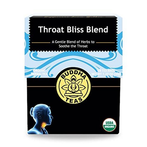 Buddha Teas Organic Throat Bliss Blend - OU Kosher USDA Organic CCOF Organic 18 Bleach-Free Tea, 1개