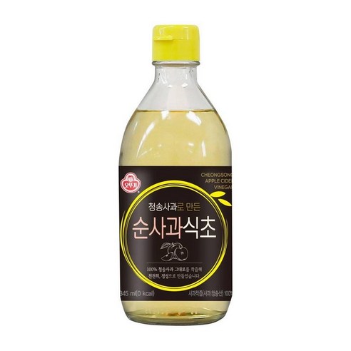 오뚜기 청송사과로만든 순사과식초 345ml, 1개 
장/소스/드레싱/식초