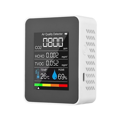 5in 1 포름 알데히드 HCHO TVOC 테스터 공기 품질 모니터 실내 검출기 LCD 온도 알람 미터