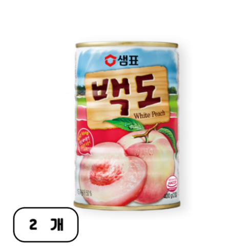 샘표 백도 통조림, 400g, 10개