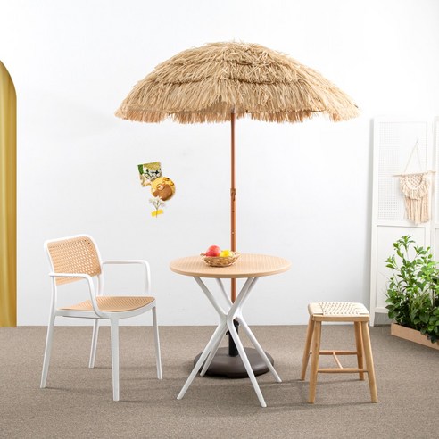 몰디브 1450 파라솔 밀짚 야외 카페 정원 받침대 별도, 네추럴 Best Top5