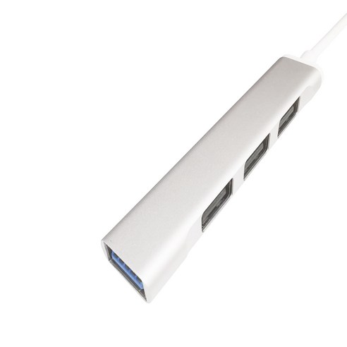 ANKRIC USB 허브 컴퓨터 USB 도킹 스테이션 USB3.0 허브 1대4 알루미늄 합금 스플리터 노트북 USB 컨버터, 은의