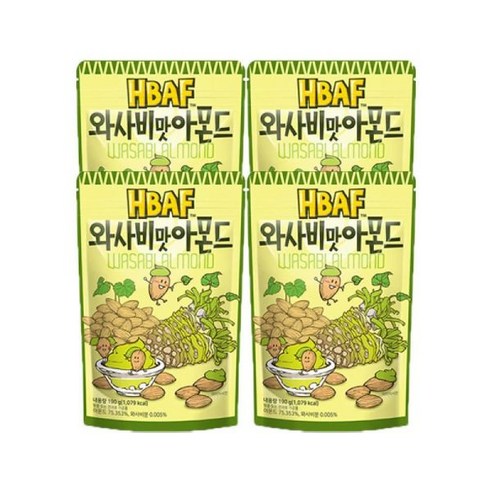 바프 와사비맛 아몬드 190gx4개 견과류 대용량 견과류 아몬드 땅콩 술안주, 190g, 1개