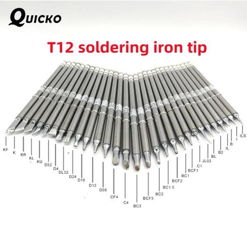 QUICKO 납땜 다리미 헤드 팁 T12 시리즈 교체 팁 T12-K BC2 BC3 JL02 D24 KU ILS BL I FX951 FX-952 T12-, 06 T12-BC2, 1개