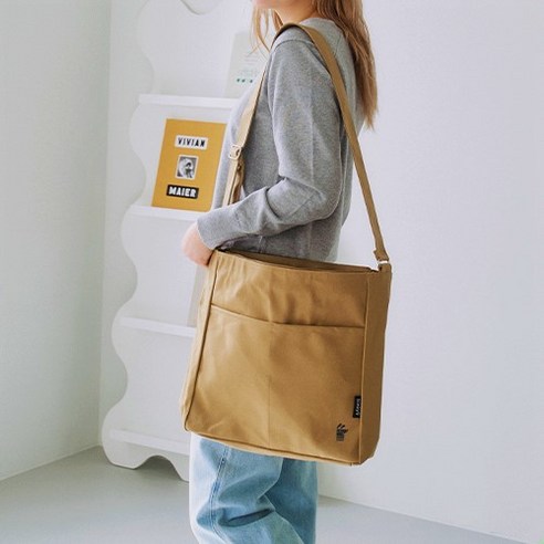 슬링키나인 데일리 무지 캔버스 에코백