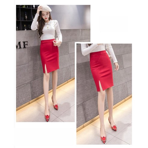 슬림한 H라인으로 여성의 매력을 한껏 드러내는 뉴욕멋쟁이 인텐시 스판 원트임 정장스커트