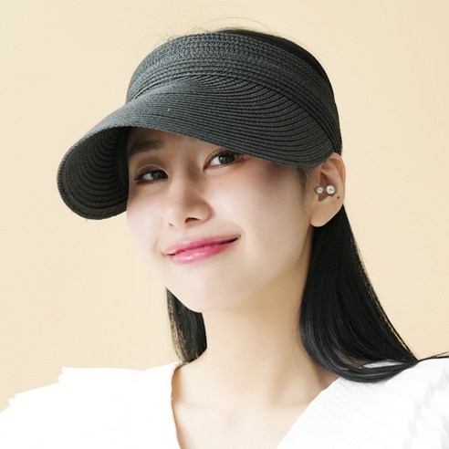 한스모자 자외선차단 돌돌말리는 챙모자 여성 선캡 햇빛차단 여름 밀짚모자 여행 바캉스 휴대가편한 큰챙모자