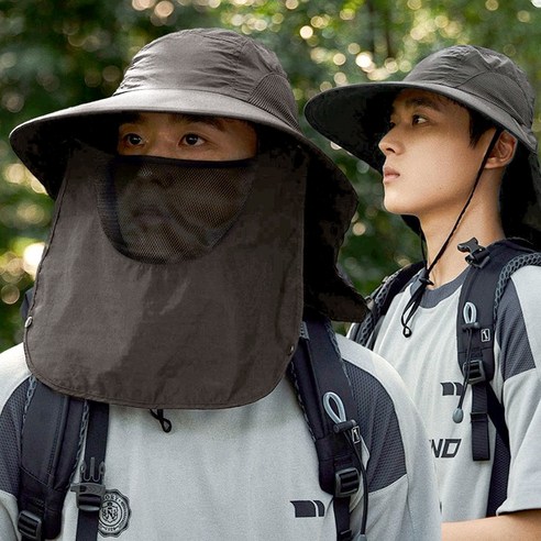 자외선차단 등산 낚시 사파리 모자 남녀공용, 다크그레이