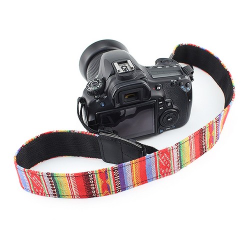 톡톡마켓 DSLR 카메라 레트로 빈티지 넥스트랩 레인보우 컬러, A792, 1개