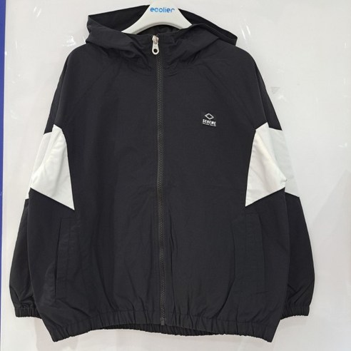 에꼴리에 24년가을신상50% 절개배색블랙후드점퍼 24C0102