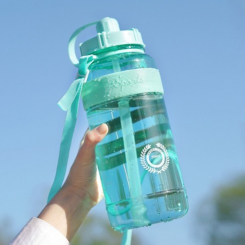 MEIISEO대용량 스포츠 물통 다기능 물병 휴대용 스포츠 물통 대용량 보온병, 600ml, GreenwithRope