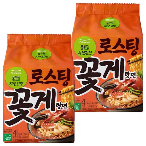 풀무원자연건면 로스팅 꽃게탕면 103g, 8개