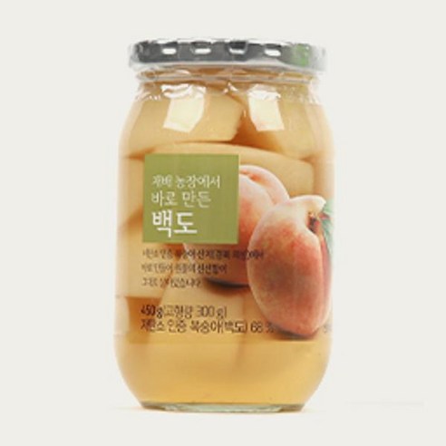 대극천복숭아 올가 재배 농장에서 바로 만든 백도 복숭아 (450g) [키즈간식.홈파티] [피크닉.캠핑스낵], 2개  Best 5