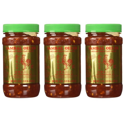 허이펑 삼발 오엘렉 그라운드 프레시 칠리 패이스트, 226g, 3개