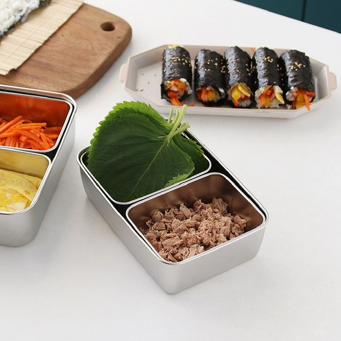 5종 나눔 칸칸 반찬 통 스텐 바트 뚜껑 세트 김밥 재료 보관 용기 밀프렙 도시락통 식재료 피클 김치 그릇 2칸 3칸 4칸 6칸 2구 3구 4구... 