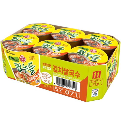 오뚜기 컵누들 김치쌀국수, 34.8g, 6개