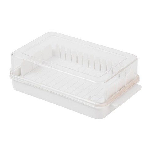 버터 접시 버터 키퍼 버터 케이스 주방용 밀폐 뚜껑이있는 보존 용기, 하얀색, PP