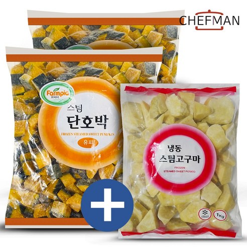 냉동 스팀 단호박 유피 2kgX2개/스팀 고구마 1kg 증정, 2개