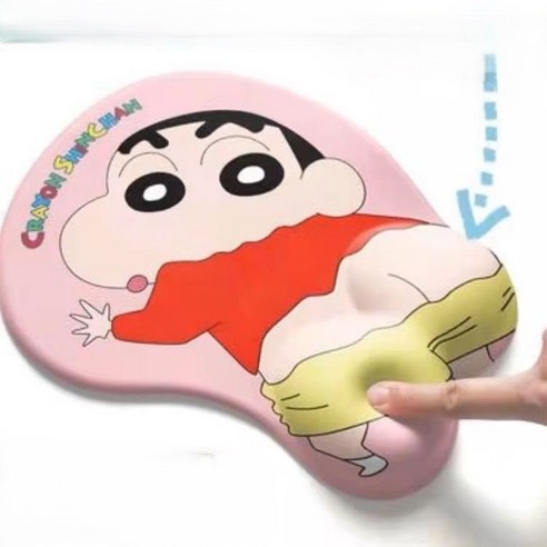루미또와 카피바라 쿠션 마우스패드 키보드 미끄럼방지 손목 받침대, 1개, 못말리는캐릭터 마우스패드